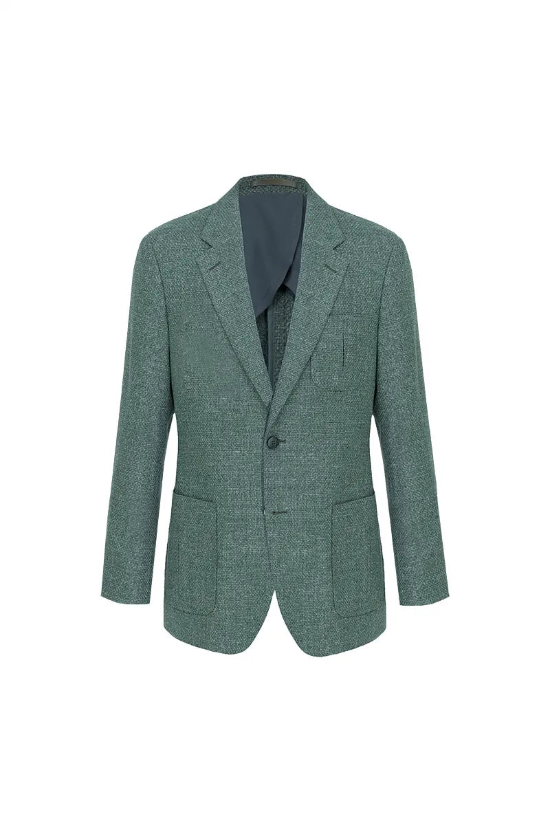 Siena Green Plaid Italian Cotton Wool Sport Coat