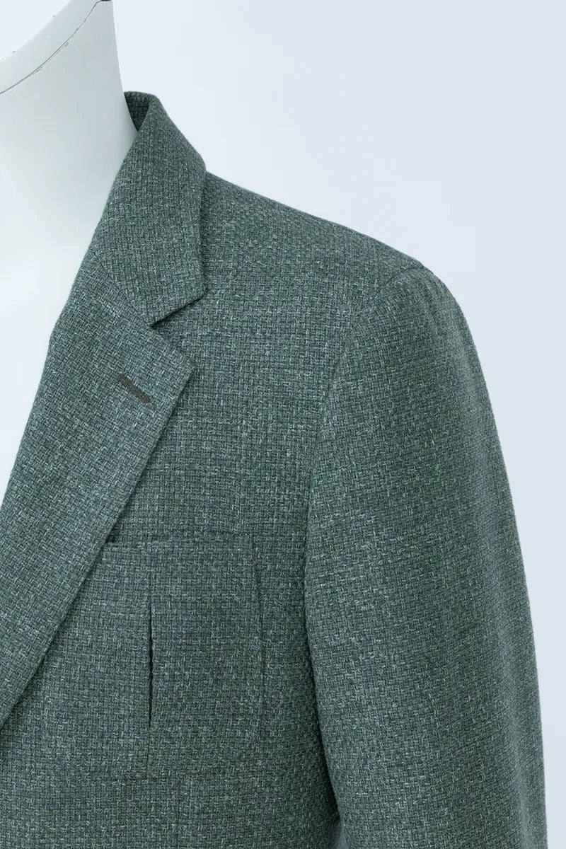 Siena Green Plaid Italian Cotton Wool Sport Coat