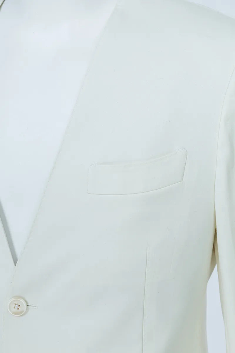 Luca Italian Off White Cotton Stretch Blazer