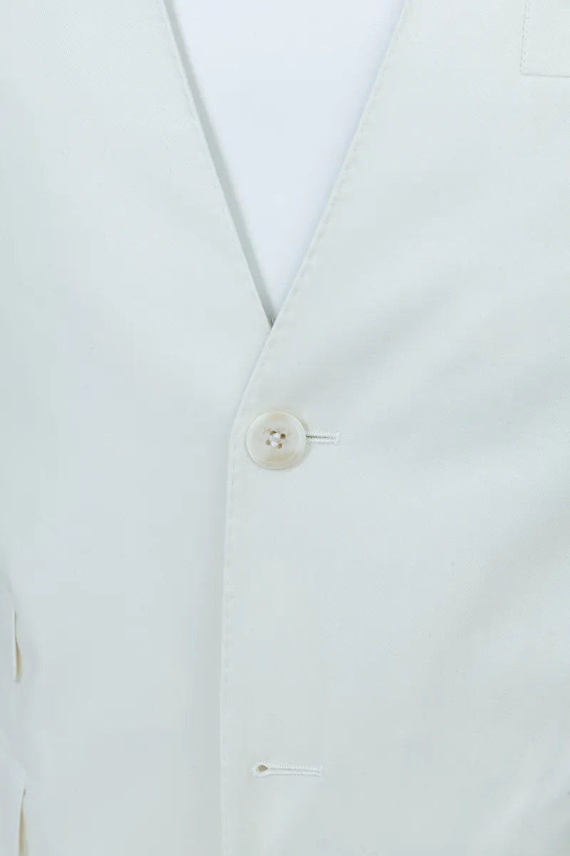 Luca Italian Off White Cotton Stretch Blazer