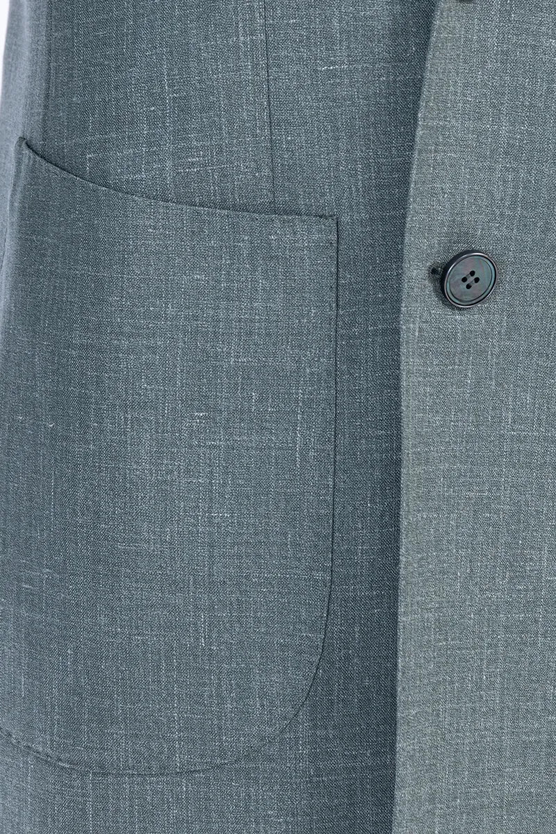 Ethan Green Wool Silk Linen Suit