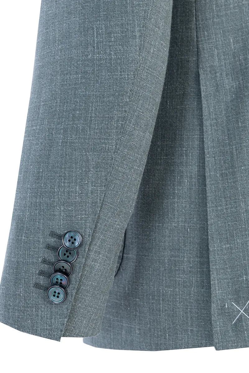 Ethan Green Wool Silk Linen Suit