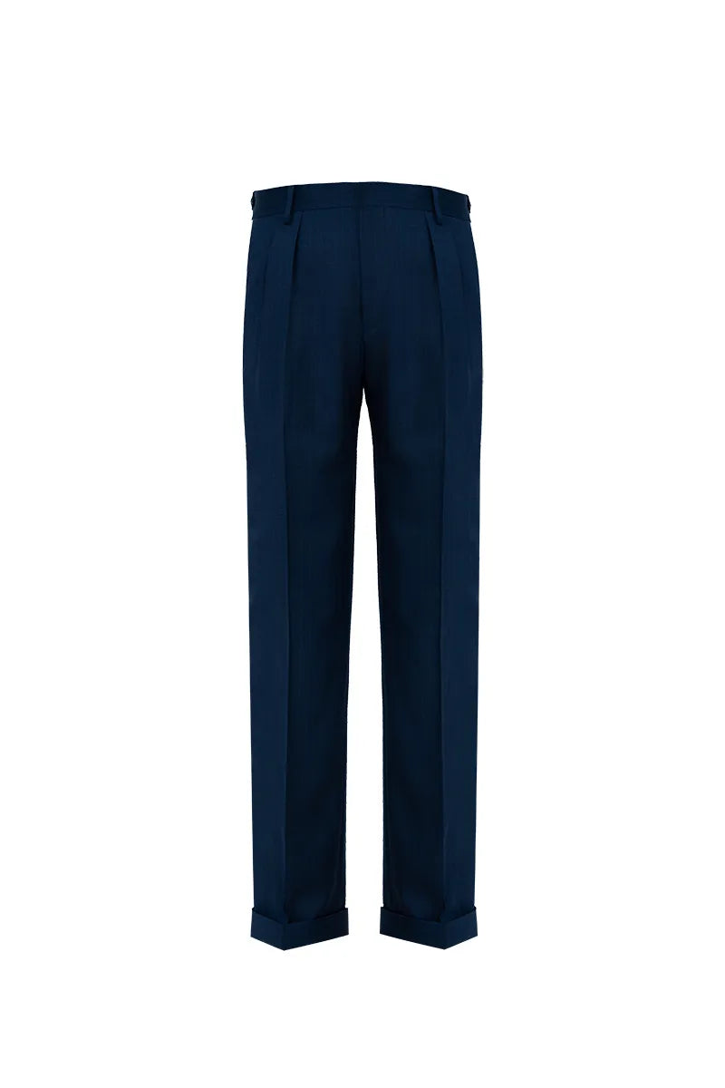 Navy blue pants on a white background