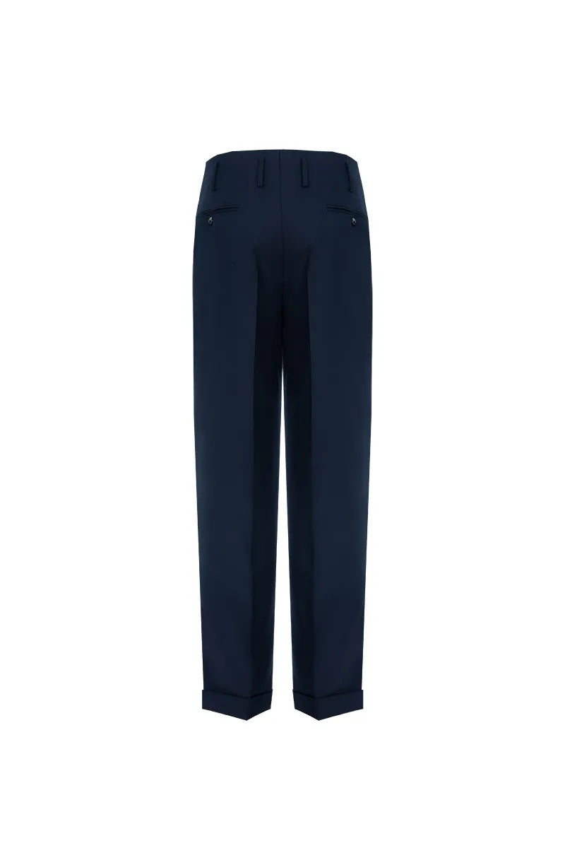 Navy blue pants on a white background