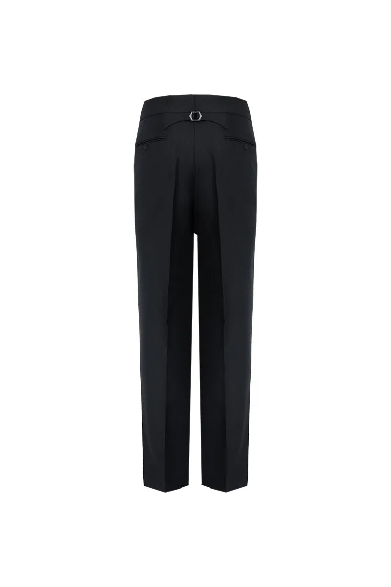 Black pants with a belt Italian style suit pants