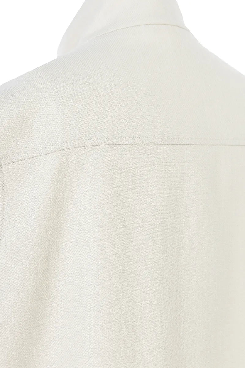 Julian Off White Wool Linen Silk Vest