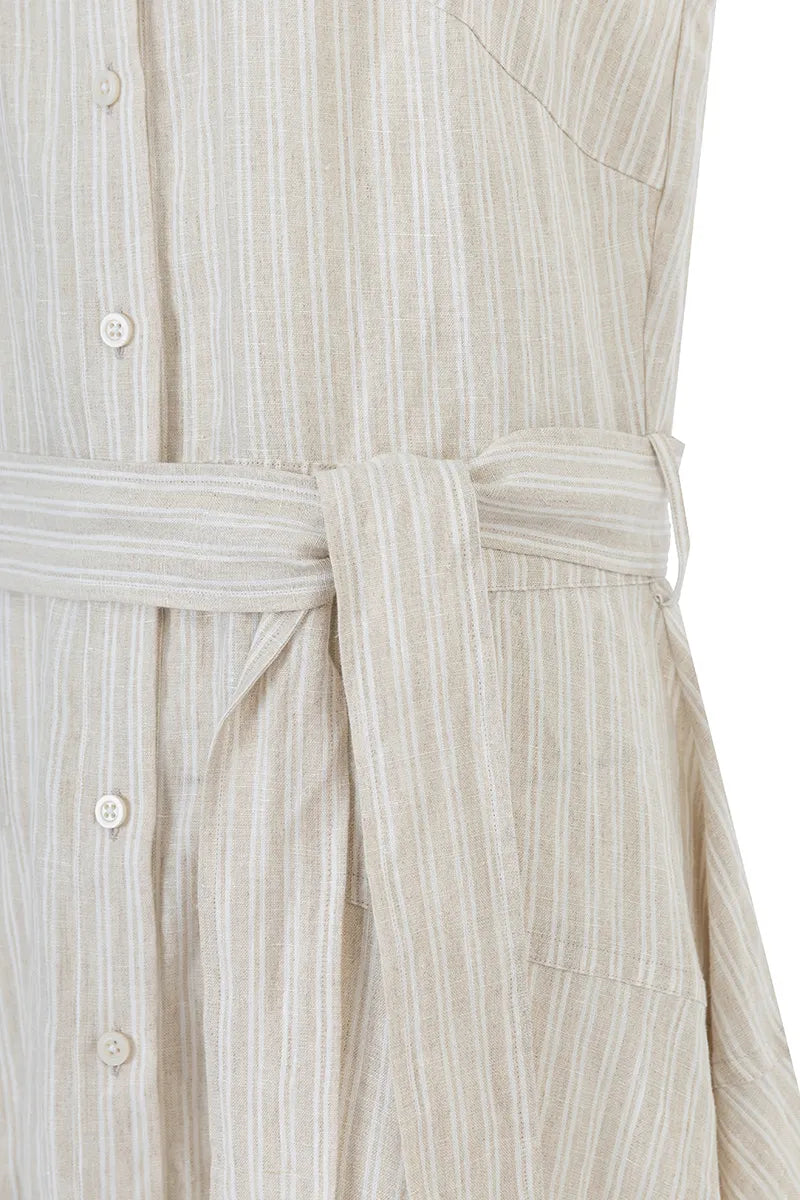 Sorrento Linen Stripe Shirt Dress