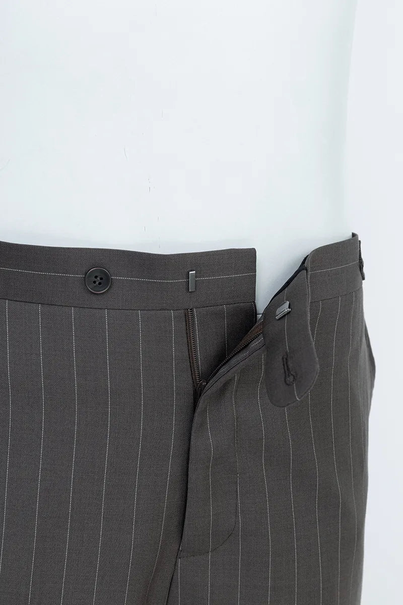 Gray pinstripe suit pants number one custom suit brand near me 